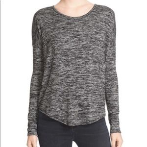 Rag & Bone Hudson Long Sleeve Top in Black Heather